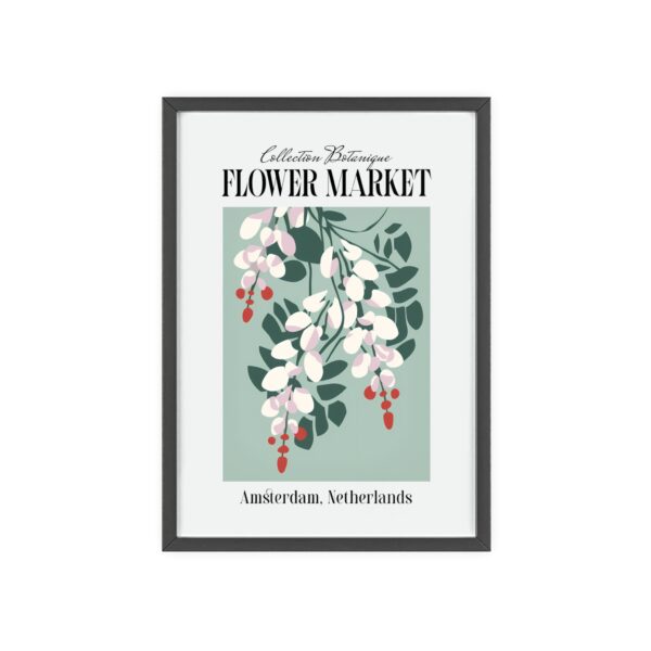 Affiche glycine – Poster floral vintage Amsterdam,Collection Botanique