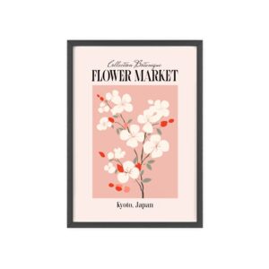 Affiche fleur de cerisier poster japonais Kyoto | Collection Botanique