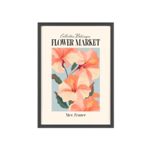 Affiche Flower Market – Hibiscus Vintage, Nice France