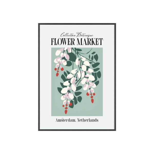 Affiche glycine – Poster floral vintage Amsterdam,Collection Botanique